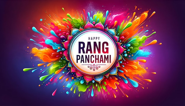 Photo colorful rang panchami banner illustration