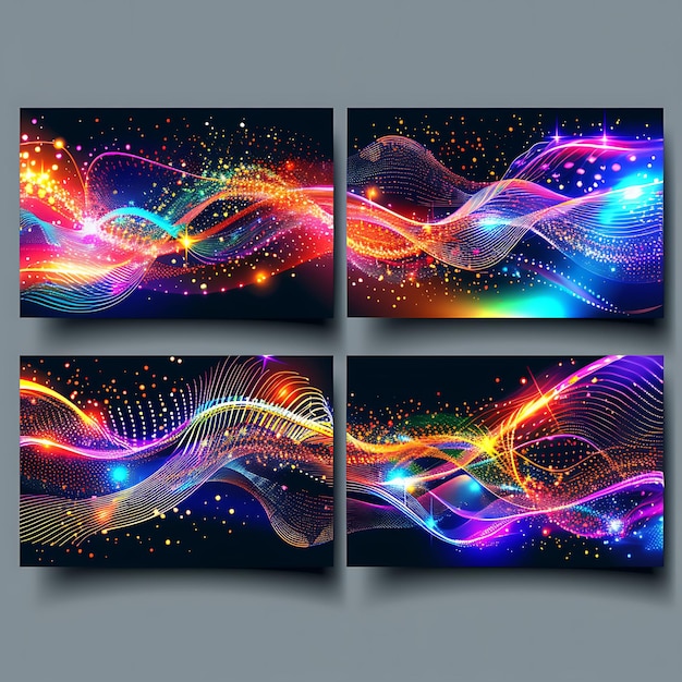 Foto colourful rave underground flyer banners dynamic neon tripped out type illustration articolo di tendenza