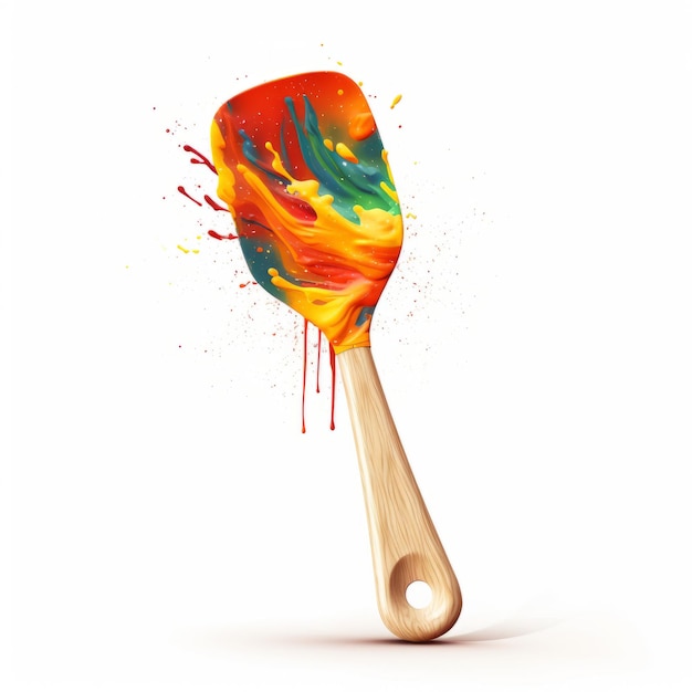 Colorful Realism Vibrant Spatula Illustration With Graphic Design Elements