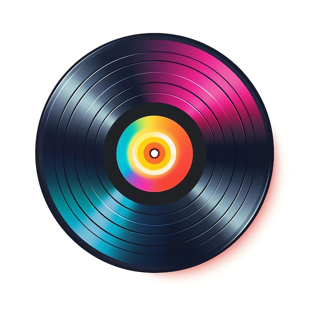 a colorful record with a rainbow center