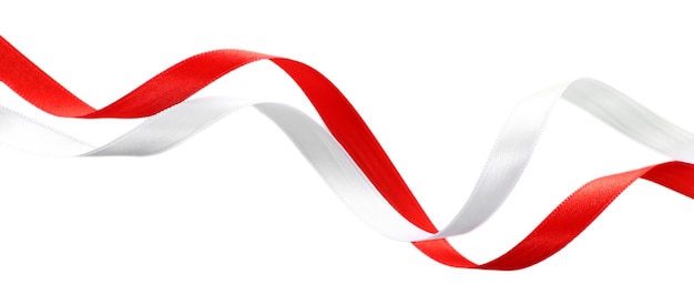 Colorful Red And White Ribbons Isolated On White Stock Photo, Picture and  Royalty Free Image. Image 99971303.