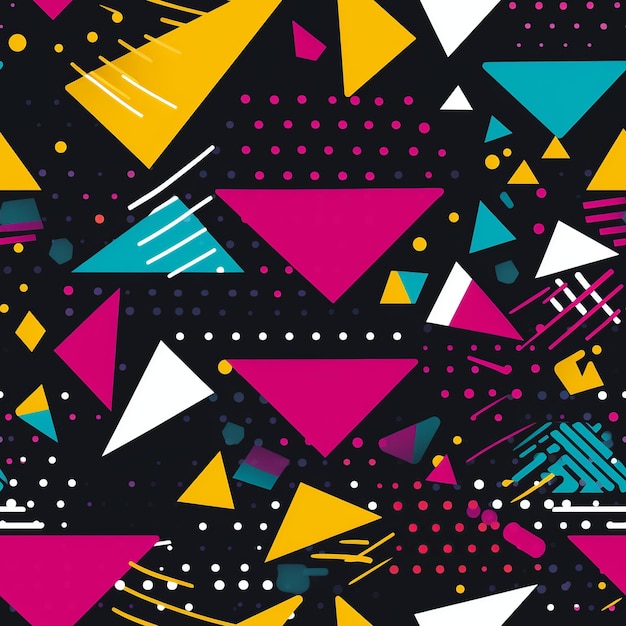 Colorful Retro 80's Seamless Pattern Collection