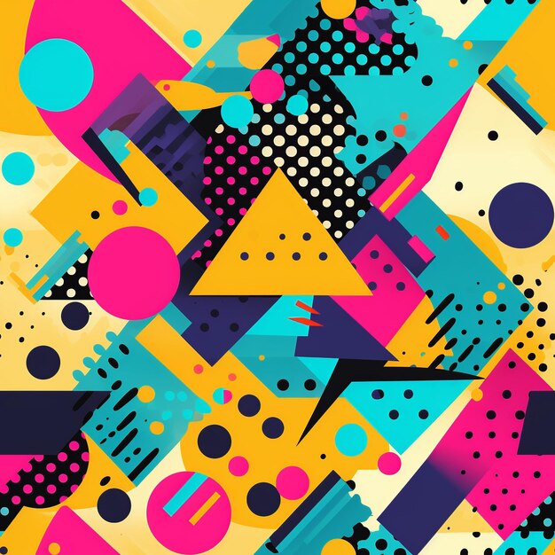 Colorful Retro 80's Seamless Pattern Collection