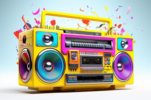 Colorful Retro Boombox Generative Ai