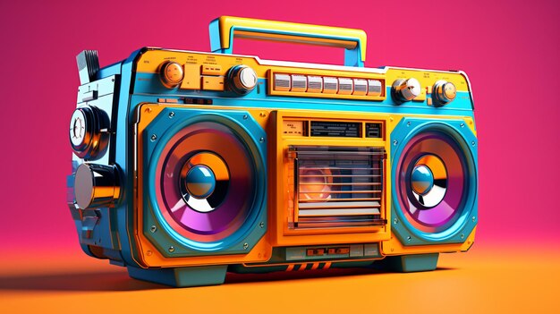 Colorful retro Boombox