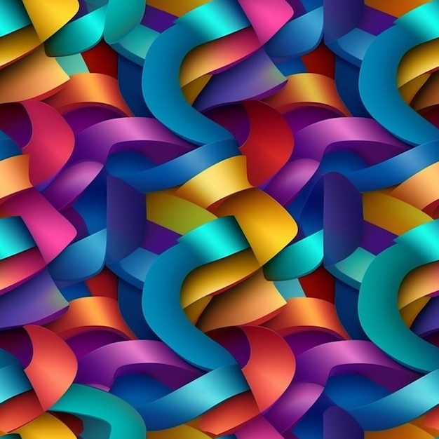 Colorful ribbon pattern on a colorful background.