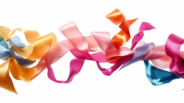 Photo a colorful ribbon on white background