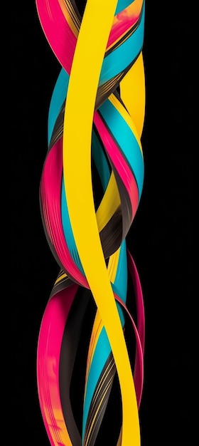 A colorful ribbon with the word love on it