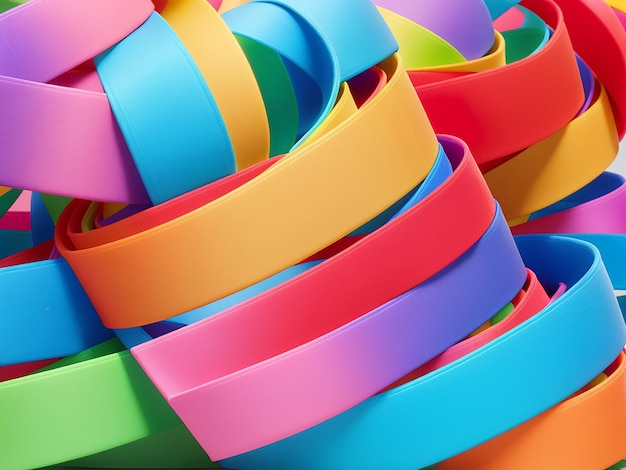 Photo colorful ribbons for a brighter future