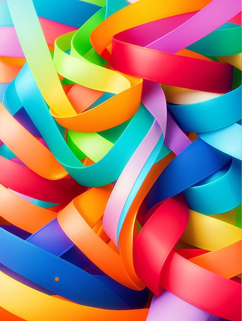 Photo colorful ribbons for a brighter future