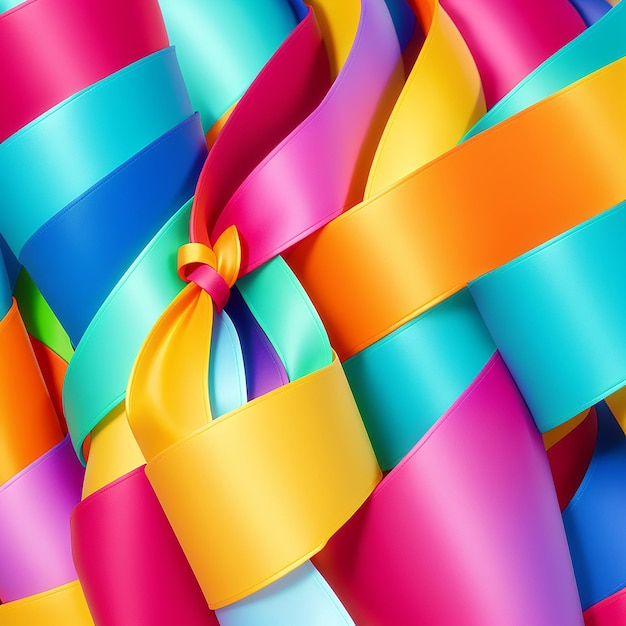 Photo colorful ribbons for a brighter future