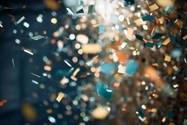 Photo colorful ribbons and confetti can be separated from a transparent background