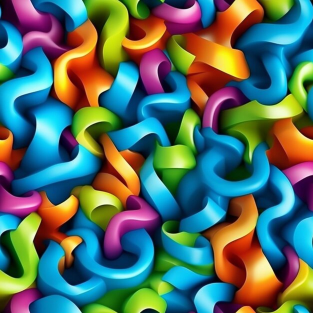 Colorful ribbons in a pattern