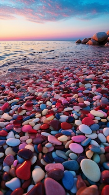 Photo colorful rocks on the beach