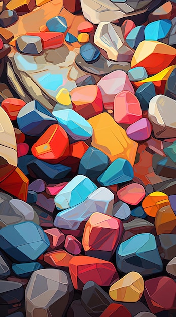 colorful rocks and in the style of verdadism