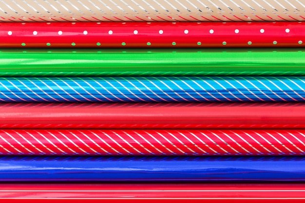 Colorful rolled paper for wrapping gifts