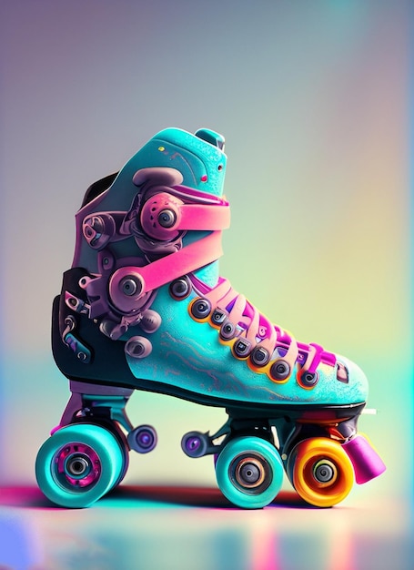 Photo a colorful roller skate with the word roller on it