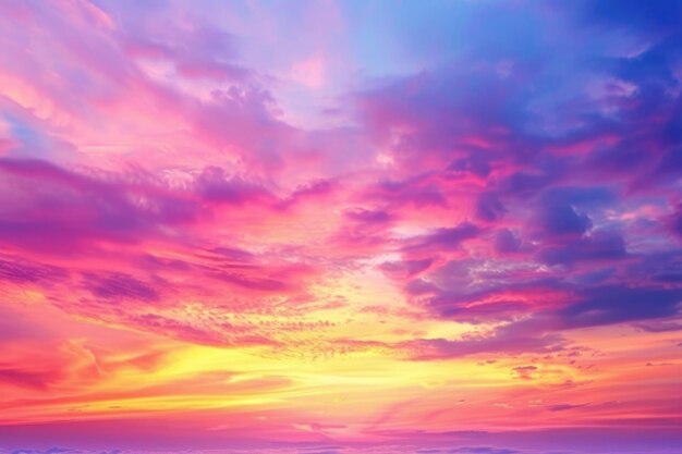 Photo colorful romantic sunset sky in summer twilight