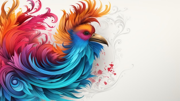 colorful rooster on a white background