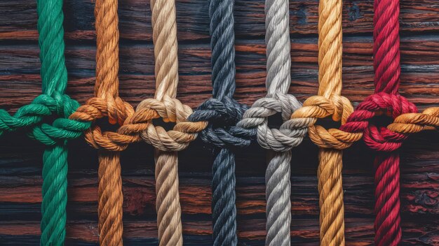 Photo colorful rope knots