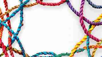 Photo a colorful rope with multicolored beads on it