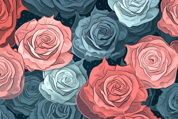 Photo colorful roses background wallpaper graphic illustration