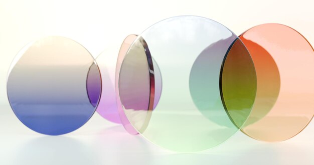 Photo colorful round glasses 3d rendering