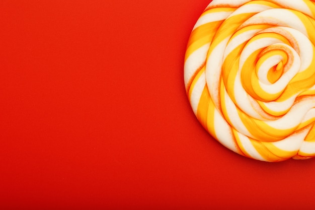 Colorful round Lollipop. Minimal concept with copy space.