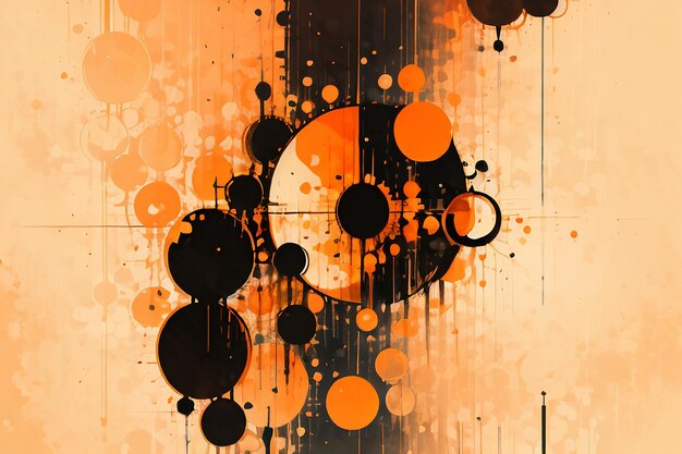 Colorful round shape stack abstract splash ink effect wallpaper background illustration