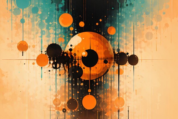 Photo colorful round shape stack abstract splash ink effect wallpaper background illustration