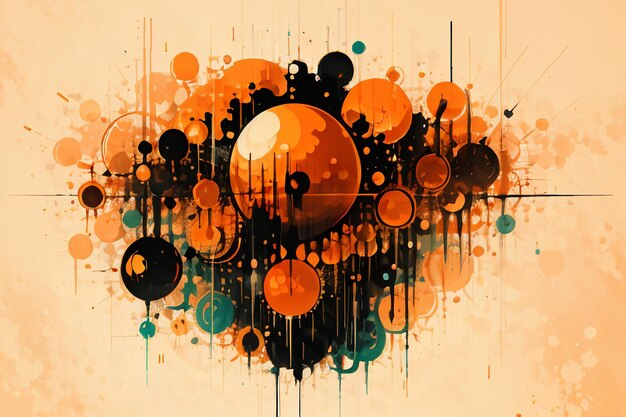 Foto colourful round shape stack abstract splash ink effect wallpaper background illustration