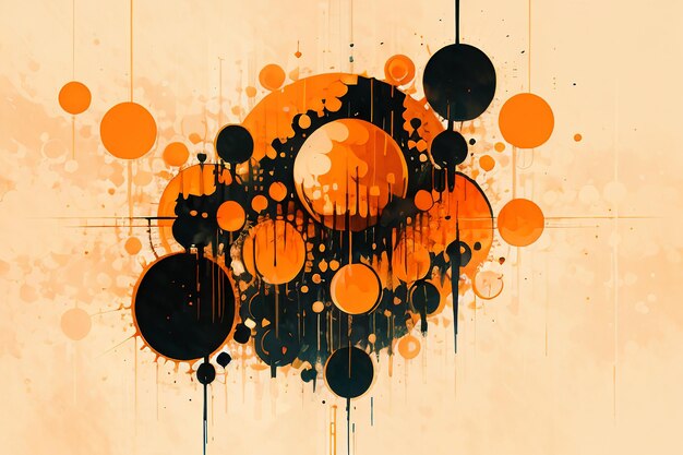 Colorful round shape stack abstract splash ink effect wallpaper background illustration