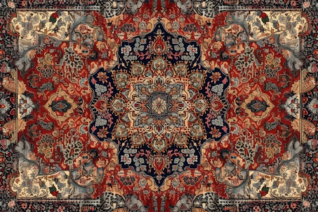 Colorful rug with detailed patterns and designs Generative AI