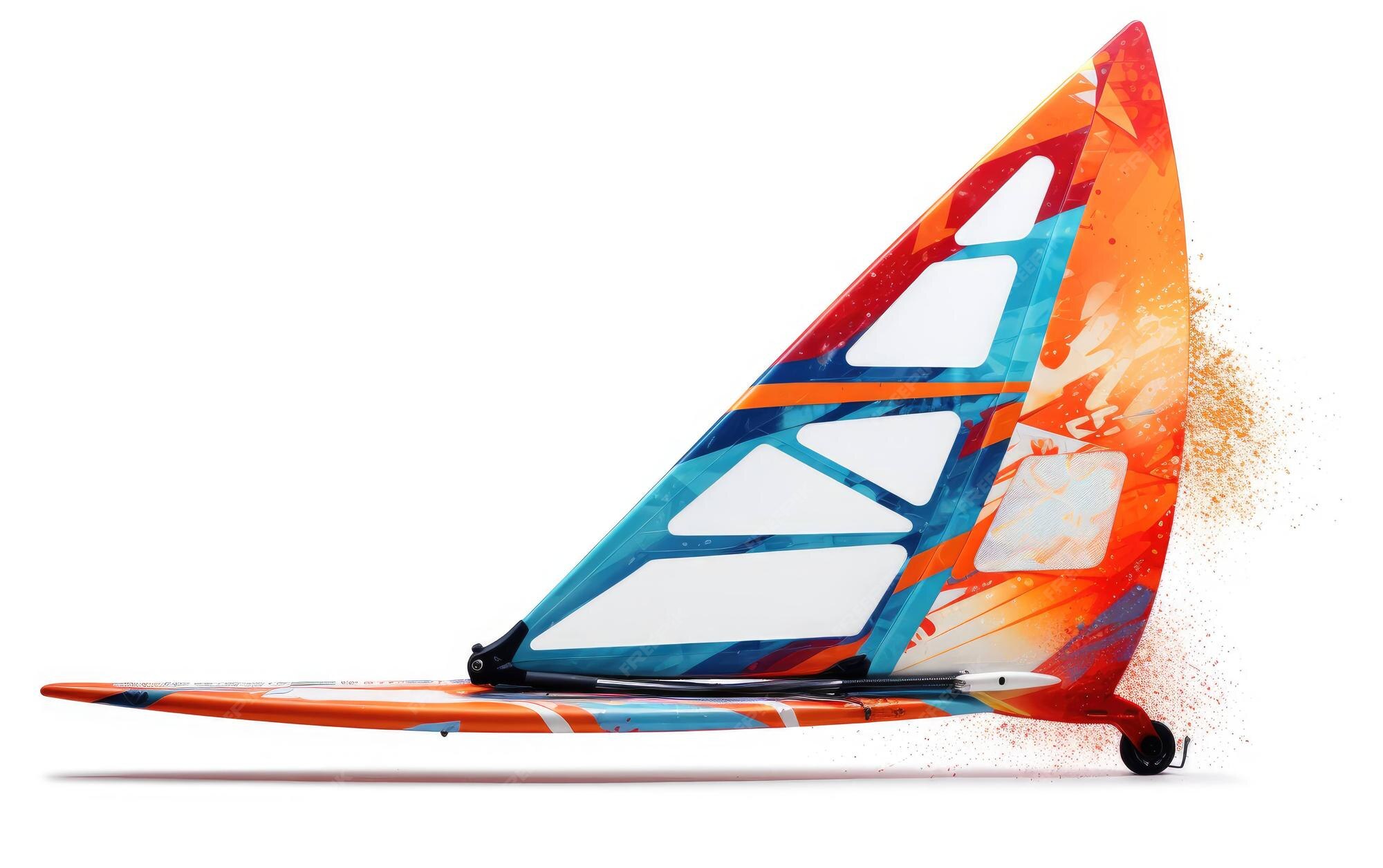 Premium AI Image Colorful Sailboard on White Background