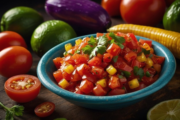 Foto ingredienti colorati per la salsa