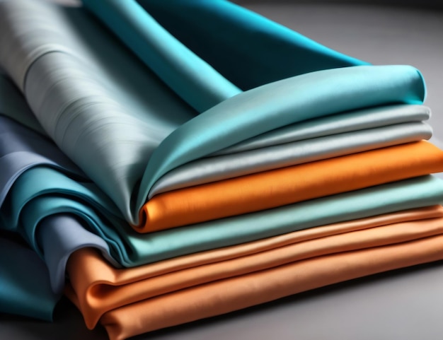 Colorful satin fabric realistic photo collection