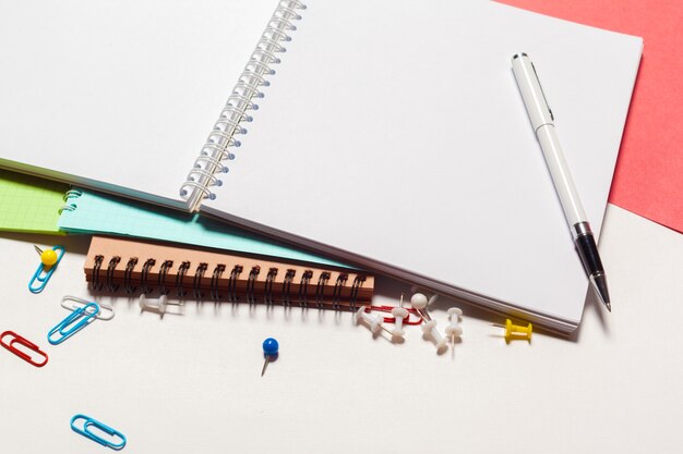 Colorful school supplies top view