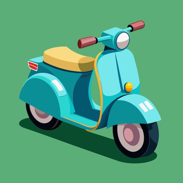 固い背景のカラフルなスクーターベクトルイラスト クラシックなスクーターのベクトルのイラスト