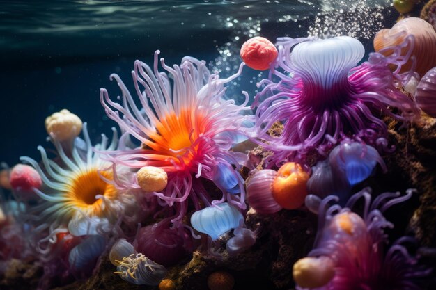 Foto anni marini colorati che ondeggiano nell'acqua39s corrente