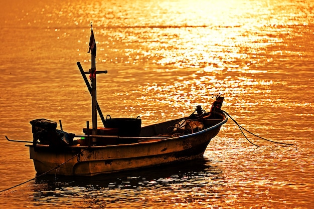 Colorful sea water at sunset