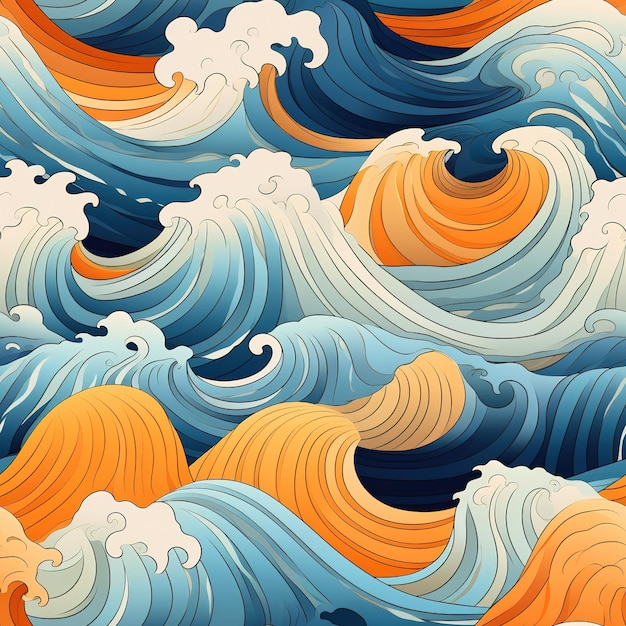 colorful sea wave patterns