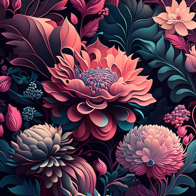 colorful seamless floral pattern