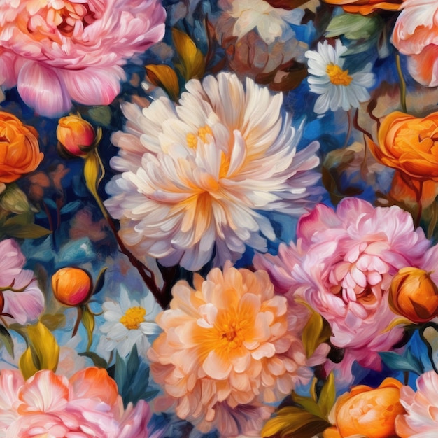 다채로운 원활한 꽃 패턴