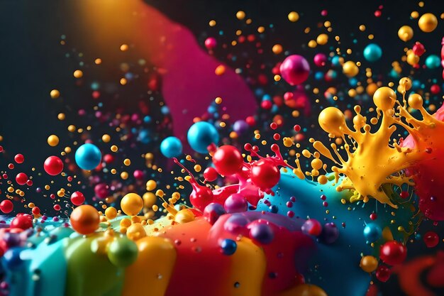 A colorful series of balls and a colorful background