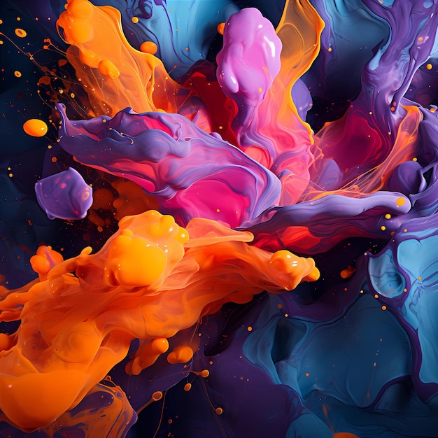 A colorful series of colors with orange and purple paint.