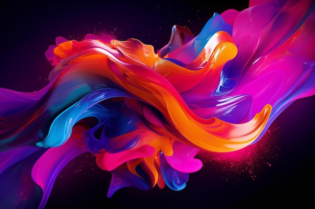 A colorful series of lines of colors is created by the artist