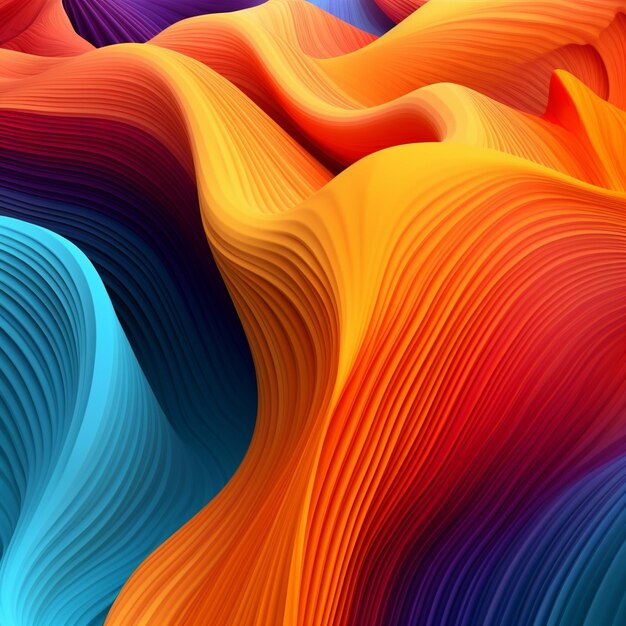 A colorful series of lines with different colors and shapes