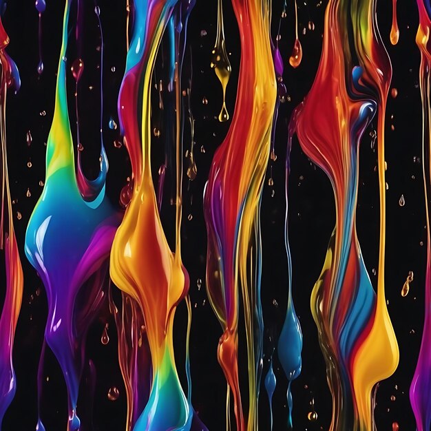 a colorful series of liquid is shown with the colors of rainbow