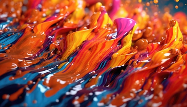 A colorful series of paint is seen.