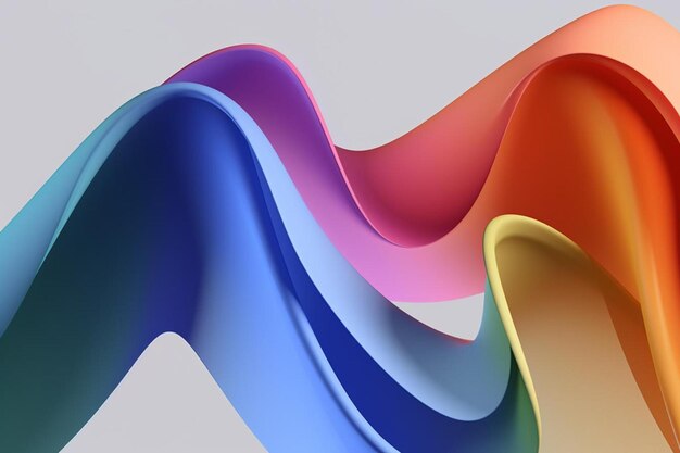 A colorful series of rainbow colored glass waves.